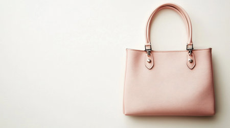 This elegant pink handbag features a smooth texture and stylish design, making it a perfect accessory for both casual and formal outfits.の素材