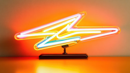This stunning neon lamp features a striking lightning bolt design that adds a burst of color and energy to any contemporary space. Perfect for creating a unique ambiance.の素材