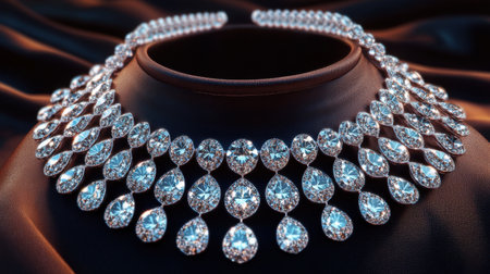 This stunning diamond necklace showcases exquisite craftsmanship and elegant design, perfect for any sophisticated event or special occasion.の素材