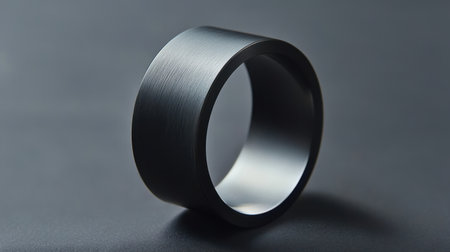 A stunning close-up of a sleek stainless steel ring showcasing its smooth surface and modern design, perfect for jewelry enthusiasts and fashion lovers.の素材
