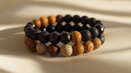 Discover the beauty of these elegant natural stone bracelets featuring earthy tones and unique textures, perfect for any fashion-conscious individual.の素材