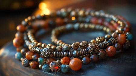 Discover a stunning collection of handcrafted beaded jewelry featuring vibrant colors and intricate designs, perfect for adding elegance to any outfit.の素材