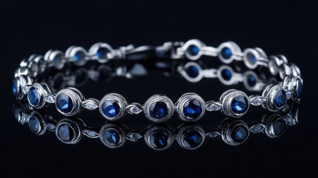 This striking silver bracelet features exquisite blue gemstones, designed to captivate. Its elegant style is perfect for showcasing luxury in any collection.の素材