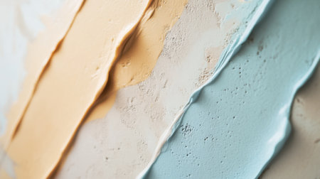 This image showcases textured wall coatings in soft neutral tones. Ideal for interior design and home decor inspiration, featuring warm and cool colors.の素材