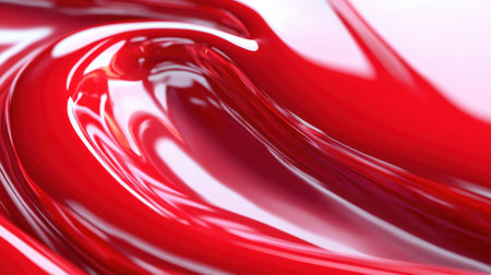 This captivating image features a smooth, glossy red swirl texture that embodies elegance and vibrancy, ideal for modern design projects and artistic backgrounds.の素材