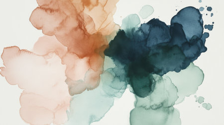 A beautiful blend of soft watercolor textures and fluid shapes in pastel colors, ideal for artistic backgrounds, creative designs, or decor projects.の素材