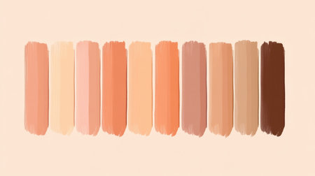 A visually appealing collection of warm skin tones arranged in a gradient style, ideal for artistic projects, design inspiration, and creative exploration.の素材