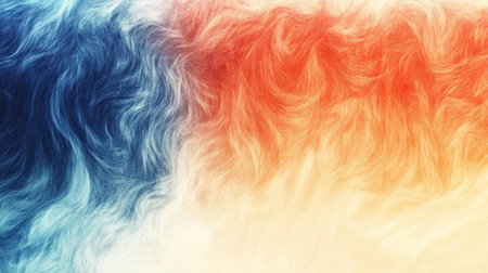 This image features an intricate pattern of vibrant, wave-like textures in red, white, and blue hues, perfect for artistic backgrounds and modern designs.の素材