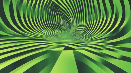 Explore a mesmerizing abstract design featuring a swirling green tunnel. This vibrant digital pattern creates a dynamic sense of depth and motion.の素材