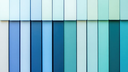 This image features a vibrant gradient of blue shades arranged in vertical stripes. The smooth transition of color creates a serene and modern design suitable for various creative projects.の素材