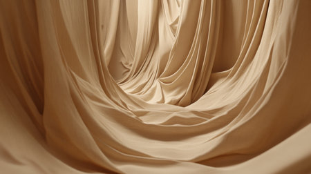 This image features beautifully flowing beige fabric, creating a serene and elegant atmosphere perfect for interior design projects or artistic backdrops.の素材