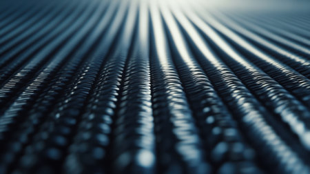This abstract image captures the intricate details of a textured surface featuring parallel lines. The soft focus and lighting create a modern aesthetic, perfect for artistic projects.の素材
