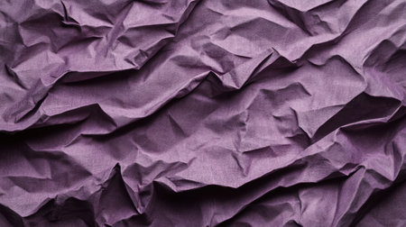 A captivating close-up shot of wrinkled purple fabric showcasing rich texture and depth. Perfect for creative design projects, this background adds an artistic touch.の素材