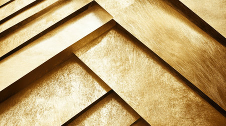 This image captures the beauty of elegant golden textures arranged in a layered pattern, perfect for use in various design projects or backgrounds.の素材