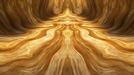 An abstract image showcasing a golden brown fluid texture with wavy patterns. This artwork is ideal for backgrounds, design projects, and creative endeavors.の素材