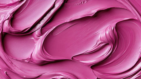 This image features a close-up of smooth pink paint swirls with a glossy finish, perfect for use in fashion, beauty, or abstract design projects.の素材