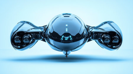 A stunning depiction of a futuristic underwater exploration robot, showcasing high-tech features and a sleek design, perfect for ocean research and deep-sea missions.の素材