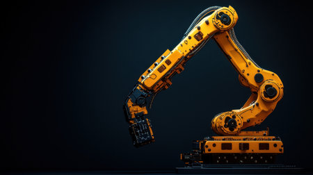 An advanced robotic arm designed for industrial applications, displaying capabilities in precision assembly and automation. Ideal for technology and engineering projects.の素材