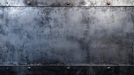 This image features a detailed textured metallic surface, showcasing rust, scratches, and a weathered appearance perfect for industrial or modern design projects.の素材