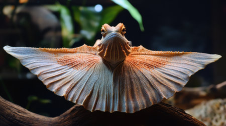 This stunning image captures a freshwater fish showcasing its intricate fin structure in a serene aquatic environment, emphasizing its vibrant colors and unique features.の素材