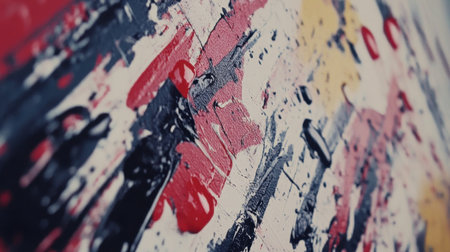 An expressive abstract artwork featuring textured brush strokes and a vibrant palette, perfect for modern decor or creative inspiration.の素材