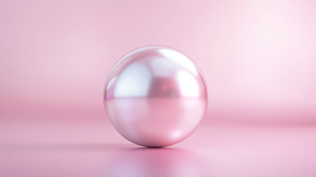 This image features a glossy pink pearl resting on a smooth surface, providing a modern and elegant aesthetic. The soft focus background enhances its beauty and charm.の素材