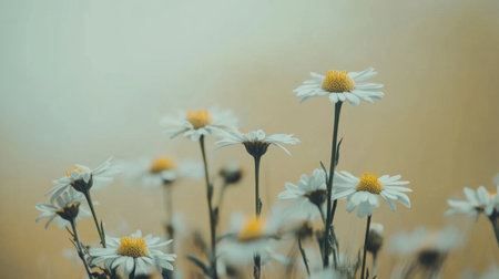 A captivating image of delicate white flowers gently blooming with a soft-focus background, evoking feelings of tranquility and natural beauty.の素材
