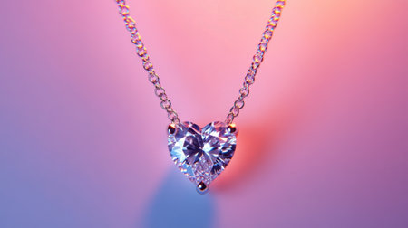 This stunning heart-shaped diamond pendant necklace features a shimmering gemstone suspended from an elegant chain, perfect for gifts or special occasions.の素材