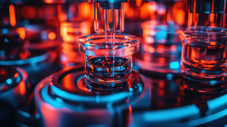 High-tech laboratory scene showcasing advanced equipment for liquid handling and precise measurement, emphasizing the importance of precision in scientific research.の素材