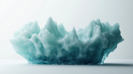 This striking ice formation showcases the unique artistry of nature with its captivating texture and hues of blue, perfect for minimalistic design themes.の素材