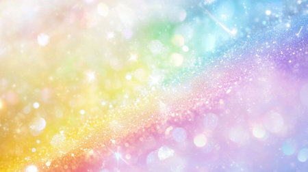 This vibrant and colorful abstract background features a dreamy blend of soft pastel tones and a sparkling bokeh effect, perfect for artistic projects.の素材