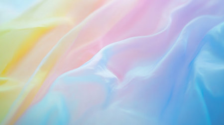 This captivating image features soft flowing fabric in delicate pastel colors, creating a serene and dreamy visual. Ideal for art and design projects, it evokes feelings of elegance and tranquility.の素材
