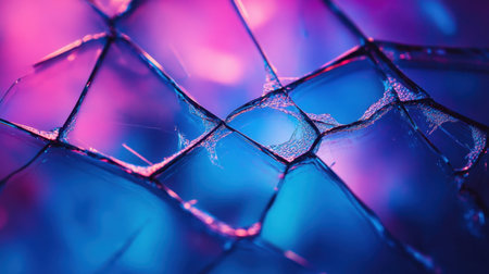 Explore this vibrant abstract image featuring colorful reflections of blue and purple light on a textured surface, creating a unique visual experience.の素材