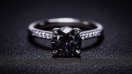 Stunning black gemstone ring featuring shimmering accents, beautifully crafted to capture attention and enhance any jewelry collection with elegance.の素材