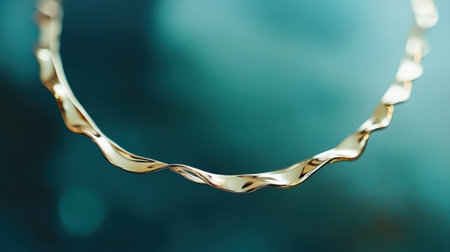 Captivating gold necklace featuring a unique wavy design, perfect for showcasing elegance and style in fashion accessories photography. Ideal for promotional use.の素材