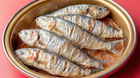 A visually striking arrangement of freshly caught fish presented on an orange plate, showcasing vibrant colors and enticing textures, perfect for culinary ideas.の素材