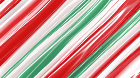 This vibrant abstract design features glossy stripes in red, green, and white, ideal for holiday themes and festive decorations.の素材