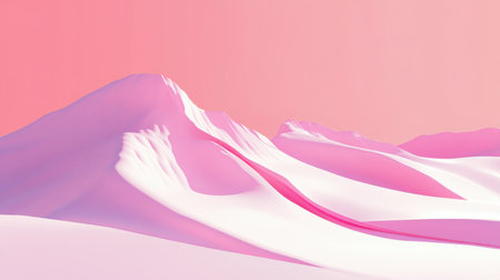 A stunning visual of snow-covered mountains bathed in soft pink and white hues, creating a serene and dreamy atmosphere perfect for nature lovers.の素材