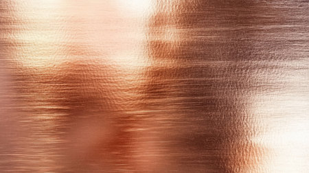 This image features a smooth copper metal surface with rich textures and warm tones, perfect for backgrounds in modern designs or elegant themes.の素材