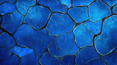 Explore a vibrant cracked blue surface that showcases rich shades of azure and cobalt. This abstract texture emphasizes creativity and design versatility.の素材