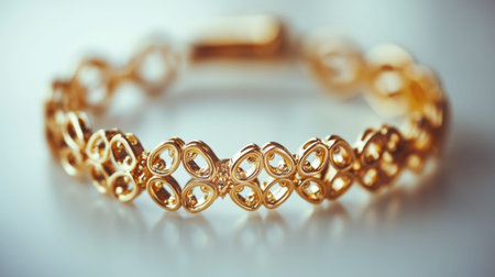 This stunning gold bracelet features intricate designs that enhance its elegance and appeal, making it a perfect accessory for any special occasion.の素材