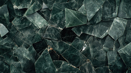 This image showcases a fractured green stone surface, highlighting its unique textures and patterns. Perfect for backgrounds or decorative projects.の素材