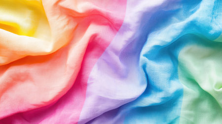 A stunning display of vibrant colors in a soft fabric texture, featuring flowing patterns ideal for artistic projects, backgrounds, and stylish decor.の素材