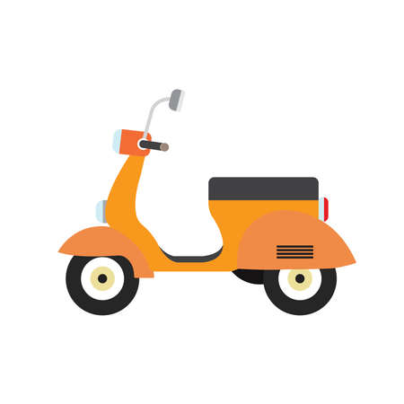 classic motorcycle, scooter isolated on white backgroundのイラスト素材