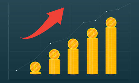 bitcoin trading background, bitcoin graph, Trade Bitcoin concept, digital money Cryptocurrency investment ideasのイラスト素材