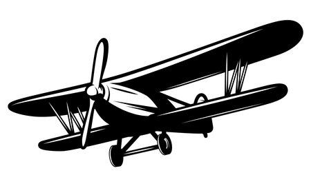 Vintage airplane isolated on white background. Vector illustration for your designのイラスト素材