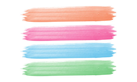 Set of pastel watercolor brush strokes isolated on white background.のイラスト素材