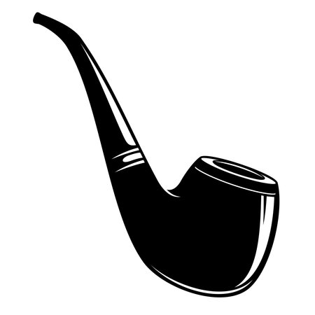 Smoking pipe on a white background. Vector illustration of a smoking pipe.のイラスト素材