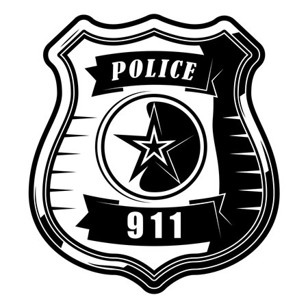 Police badge icon. Simple illustration of police badge vector icon for webのイラスト素材