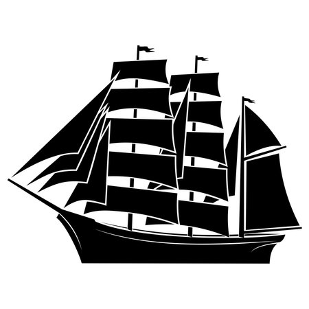 Sailing ship icon. Simple illustration of sailing ship vector icon for webのイラスト素材
